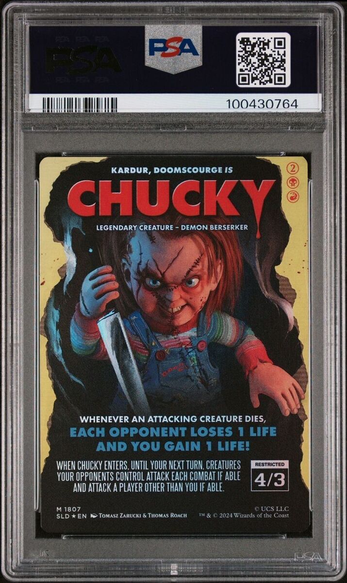 2024 MTG Chucky SECRET LAIR FOIL Chucky #1807 PSA 10 #0764 2024 MTG Chucky SECRET LAIR FOIL Chucky #1807 PSA 10 #0764