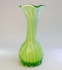 ⭐ Vintage Hand-Blown Murano Style Jack-in-the-Pulpit Green Glass Vase