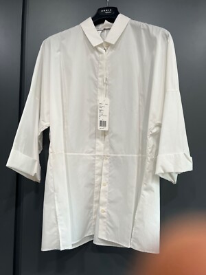 Akris Punto  Cotton Blouse, Cream, Women's Size 10 new tag 495$