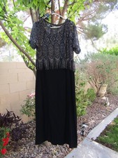 EVENING GOWN DRESS 14 SHAIR AIDE NITES Black Shawl Wedding Prom Womens