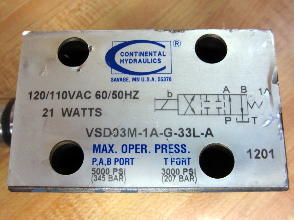 Continental Hydraulics VSD03M1AG33LA Directional Valve