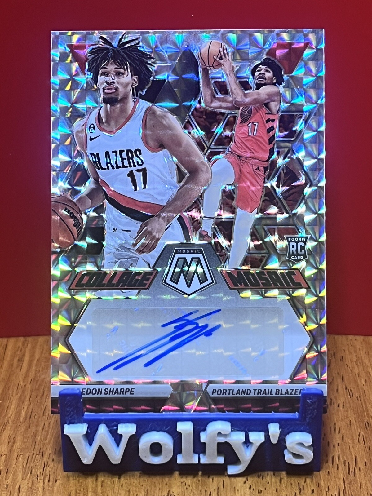 2022-23 Panini Mosaic Shaedon Sharpe RC Rookie Auto Collage