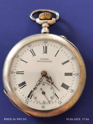 Rere Borel Neuchatel Antique Silver 84  Poсket Watch Imperial Russia  48 mm work
