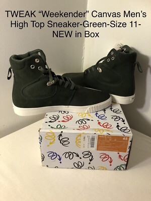 *NEW in box* Tweak Weekender Canvas High Top Sneaker Green Unisex Shoes Size 11