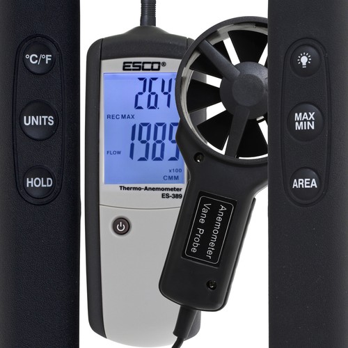 Anemometer Windmessgerät Windgeschwindigkeit Belüftungs Luftstrommesser m³ /MIN - Bild 8 von 10