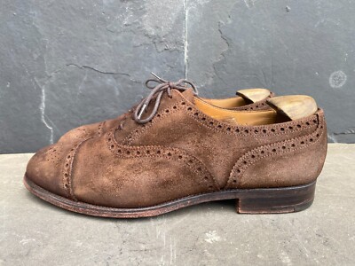 Crockett & Jones For Gordon Scott Plymouth Suede Brown Sz:- 7 F UK 