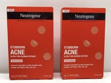 2- pack Neutrogena Stubborn Acne Ultra-Thin Blemish Patches- 24 Patches each