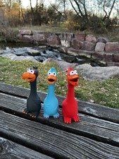 Rubber Squeaky Chicken Dog Toy Not for AGGRESSIVE chewing 