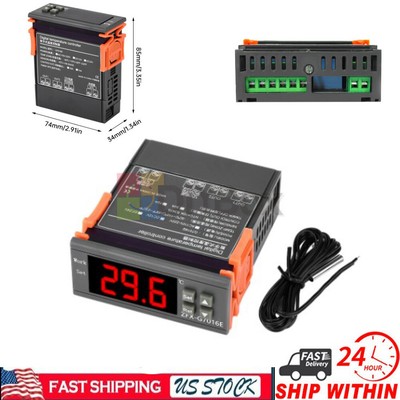 G7016E Digital Intelligent Temperature Controller NTC Waterproof Probe 12/24V US