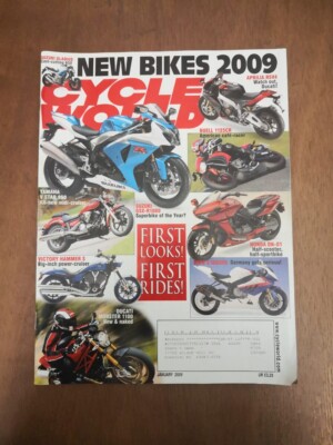 Cycle World January 2009 Suzuki GSX-R100 Gladius Ducati 1100 Yamaha V Star 950