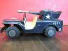 VINTAGE WWII ARMY JEEP FRICTION TOY POM POM GUNS COLLECTOR CAR AUTO JAPAN RARE — photo 3