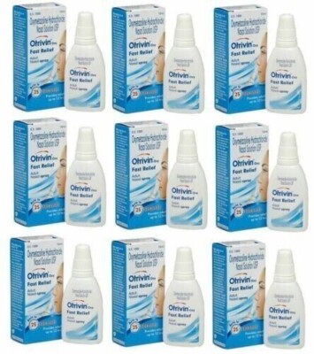 9 x Otrivin Adult Nasal Spray Drops 10ml Relief from Blocked Nose Free shipping