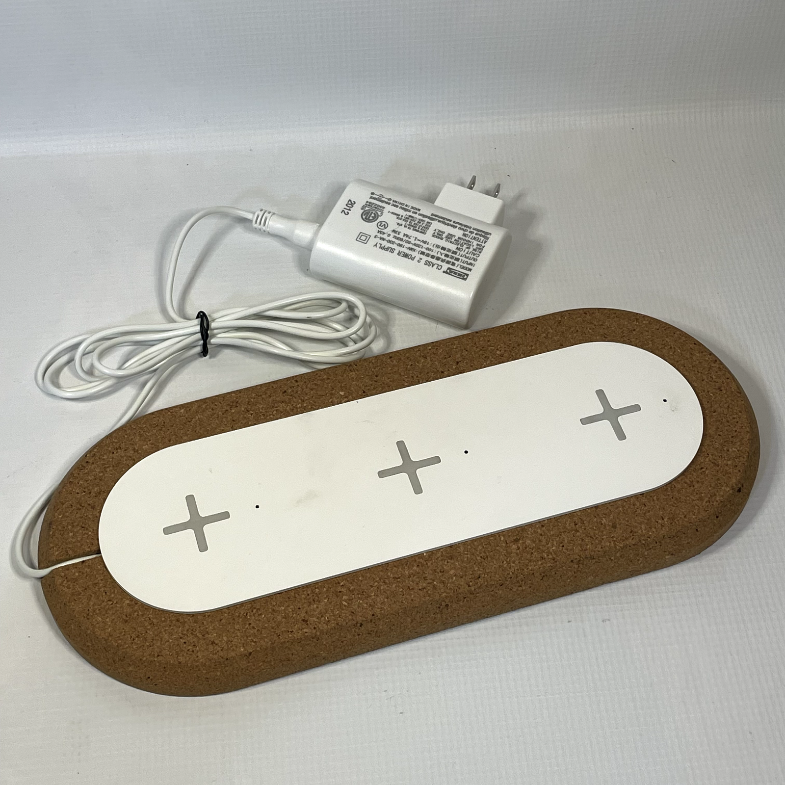 Wireless Charger Ikea Nordmarke 3 Triple Pad White Cork Modern Stylish-image