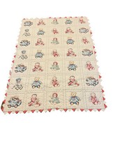 Teddy bear Dolls quilted blanket 57x40