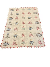 Teddy bear Dolls quilted blanket 57x40