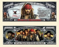 OUR PIRATES OF THE  CARIBBEAN MILLION DOLLAR BILL (25 Bills)