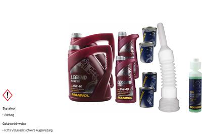 10L MANNOL Motoröl SAE 0W-40 LEGEND+ESTER inkl. Additiv Auslaufschlauch