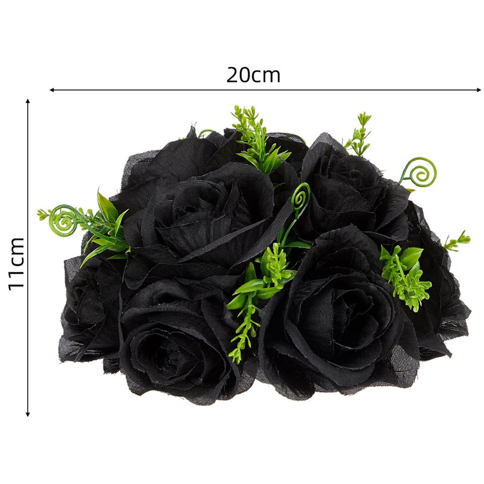Wedding Flower Ball Black Rose Artificial Flowers for Table Birthday