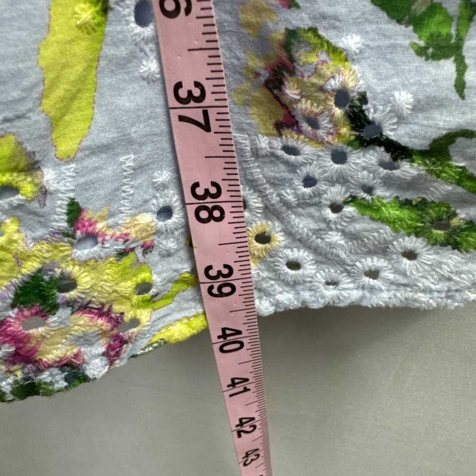 Adyson Parker Eyelet Babydoll Dress Womens Size 1X Blue Floral Cottage ...