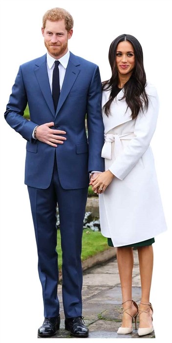 Prince Harry and Meghan Markle Mini Cardboard Cutout / Standup / Standee - Royal