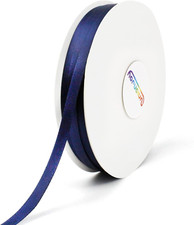 Navy Blue Double Face Satin Ribbon, 1/4" X Continuous 50Yards, Premium Thin Ribb