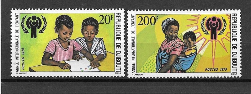 1979 Djibouti Sc489-90 complete International Year of the Child set of 2 MNH