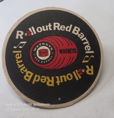 Beer Mat Coaster, Bierdeckel, Brauerei Watneys Red Barrel, Großbritannien
