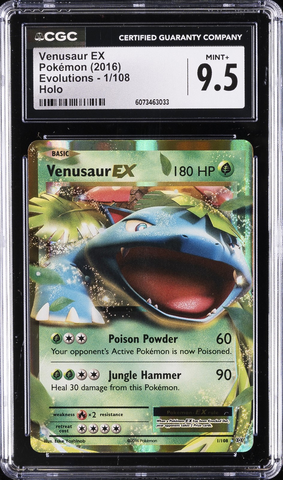 2016 POKEMON EVOLUTIONS HOLO #1 VENUSAUR EX CGC 9.5