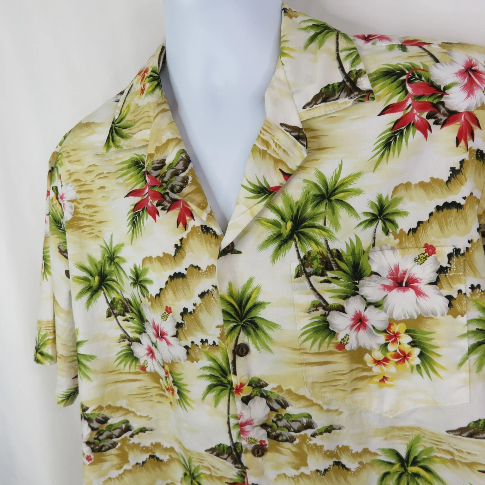 Pacific Legend Hawaiian Shirt Mens L 100% Cotton Tropical Made in Hawaii Aloha