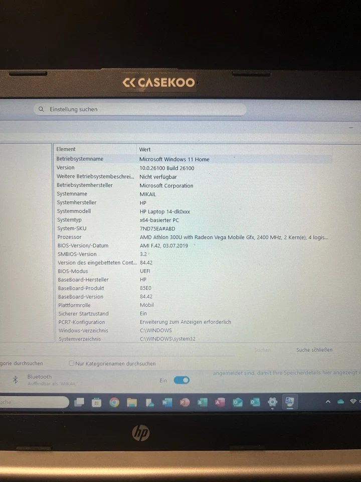HP 14-dk0304ng, AMD Athlon 300U, 8GB Ram, 256GB SSD, Vega 3, 14" Zoll HD - Bild 4 von 4