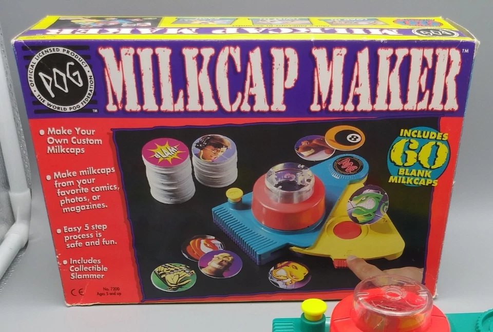 1995 OFFICIAL POG FEDERATION MILKCAP MAKER RETRO MILK CAPS SLAMMER TUBE USED !!! - Image 3 of 4