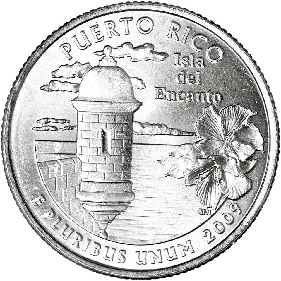 2009 P D US Territories Quarter Puerto Rico BU 2 Coin Set CN-Clad - Image 2 of 4
