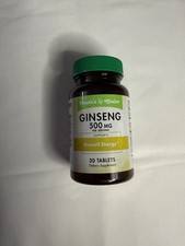 Ginseng « Soutenir l'énergie globale » 500 milligrammes par portion 30 comprimés flacon neuf