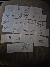 75 Signed Mixed Football White Index Cards Bundle