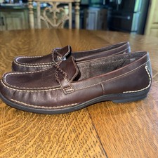 Life Stride Women s Dean Leather Loafers 10M Braided Accent Contrast Stitching