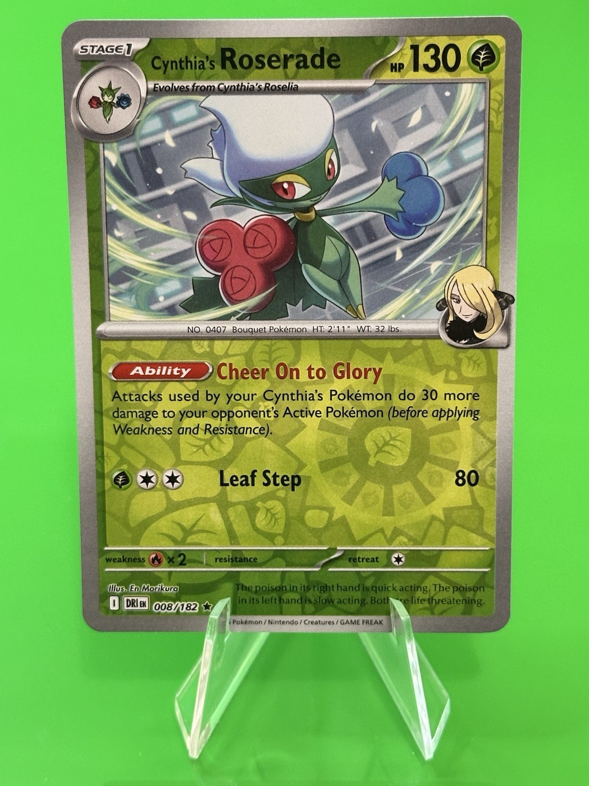 Pokemon Cynthia's Roserade S & V Destined Rivals Reverse Holo Rare 008/182 NM!!!