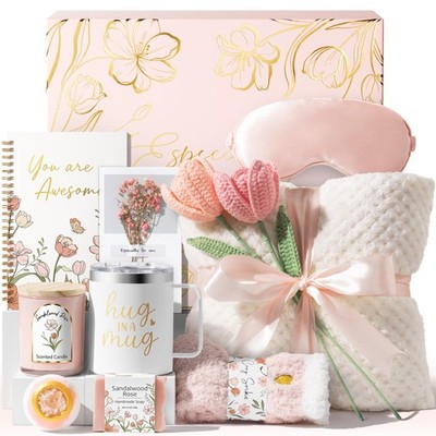 Mothers Day Birthday Gifts for Women Self Care Package, Get Well Queen, Pink