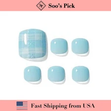 DASHING DIVA Magic Press Premium Series Pedi- Sky Blue Check ( 🇺🇸 US Seller)