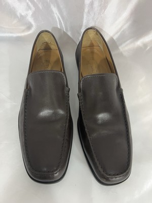 Tod's Vintage Moccasins Square Toe Loafer Shoes Gray Silver Size 9