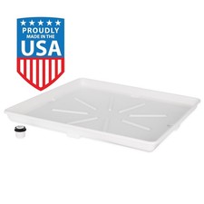 Washing Machine Drain Pan 30 Inch OD x 28 Inch with PVC Fitting