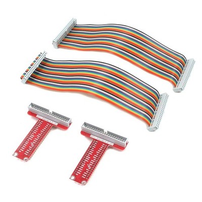 2 Set RPi GPIO Breakout Expansion Board + Ribbon Cable + Assembled T Type GPI...