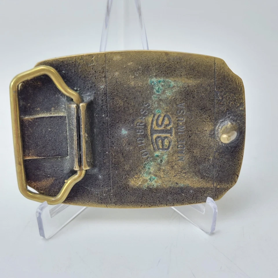 VINTAGE 1970s FISH JUMPING OUT OF WATER AQUATIC ARTWORK BELT BUCKLE - Image 2 of 2