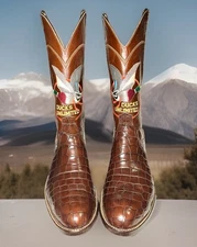 RARE 1981 Dan Post Ducks Unlimited Donor Boots Serial #32 Wild Alligator Belly