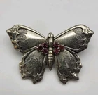 Fab vintage rhinestone butterfly brooch pin whimsical estate costume jewelry