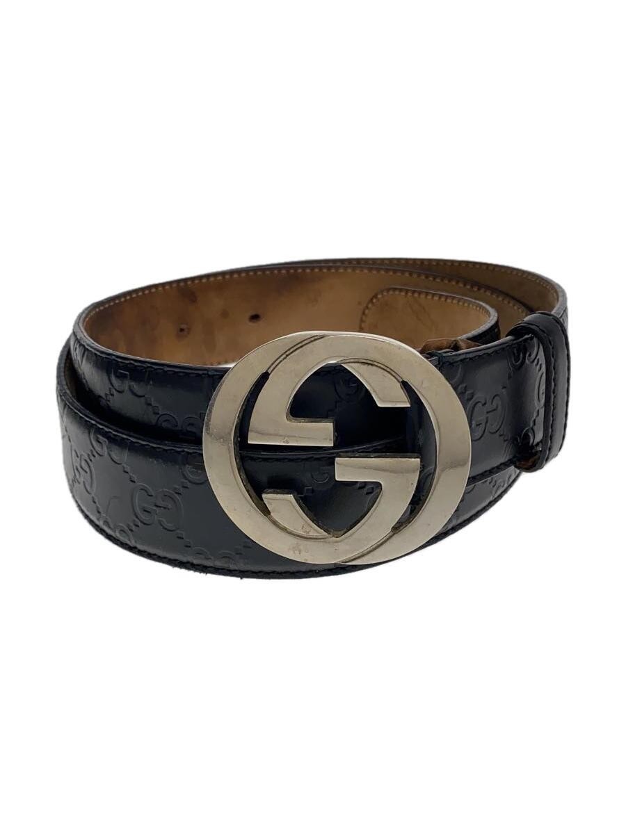 GUCCI Mens Black Leather Belt 411924 Classic Designer Style