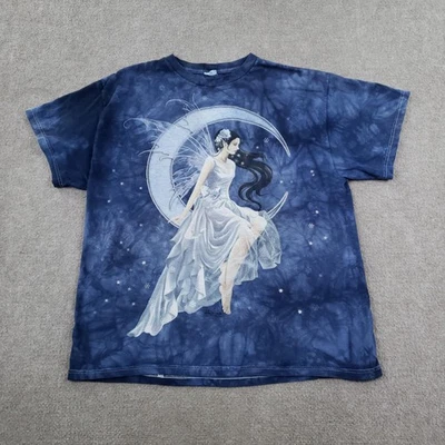 Camiseta De Colección The Mountain Para Hombre Grande Hada Luna Tie Dye Azul Manga Corta Y2K - Imagen 1 de 4