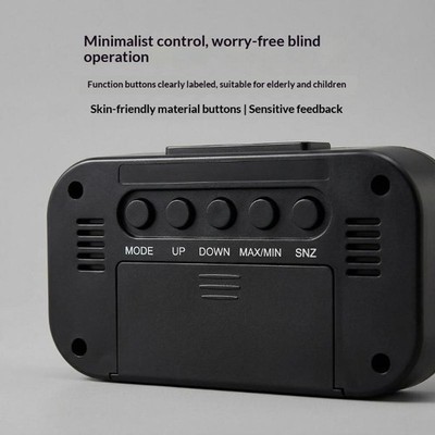 Weather Station Clock With Color Display - Temp & Humidity Monitor, Backlit