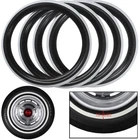 4X 16" Black White wall Rubber Disc Portawall Topper Tire Trim Set Ford Chevy