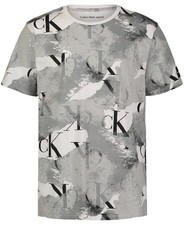 Calvin Klein Big Boys Paper Wash Print Short Sleeve T-shirt - Black - M