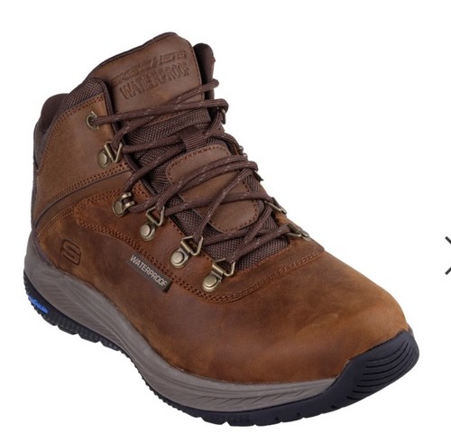 Mens Skechers Meroe Pikeman Leather Brown Ankle Boots Slip Ins Uk 10 Waterproof